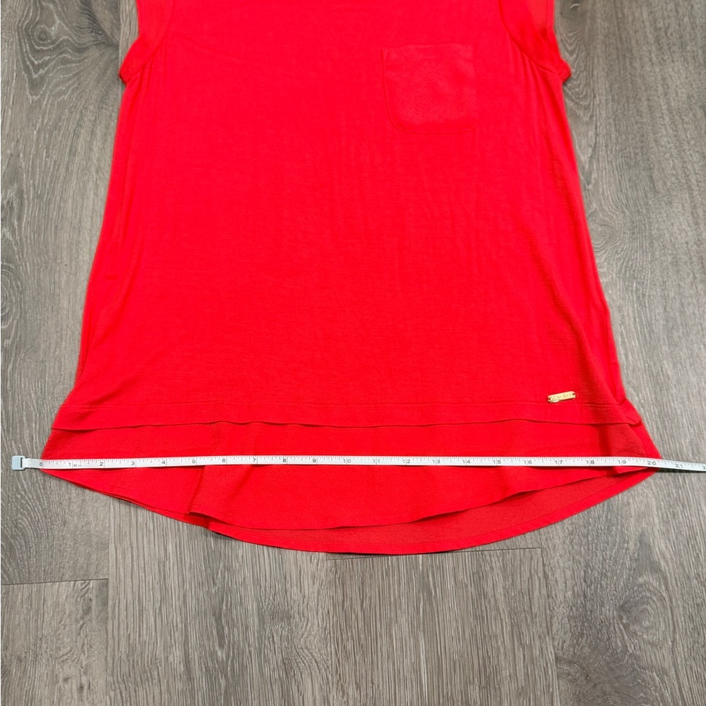 Calvin Klein Women's Coral Short Sleeve Tee with Chiffon Accents Size S - Picture 7 of 12